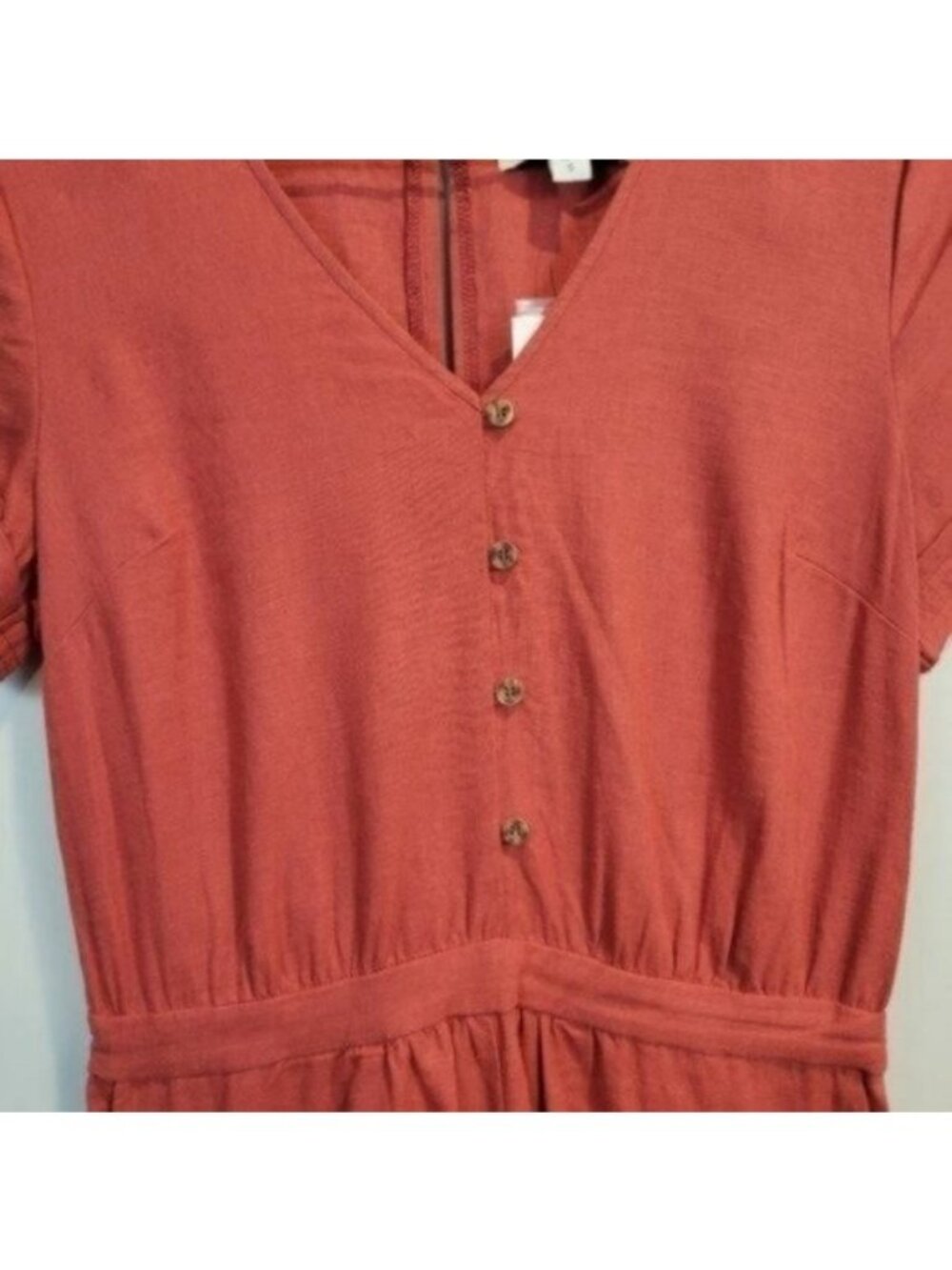 Sonoma Now Gen Linen Blend Short Jumpsuit Romper Tera Rouge NWT - Picture 3 of 12